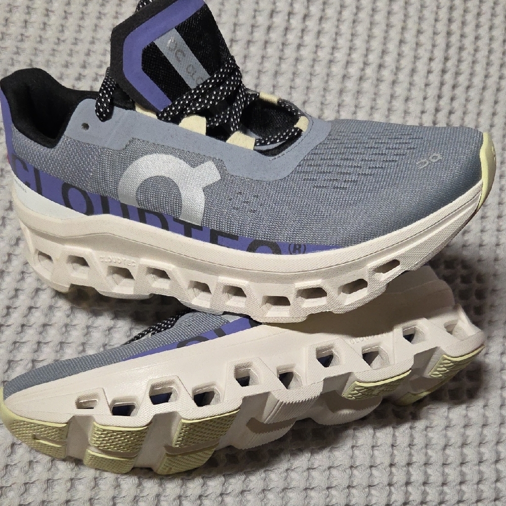 On Running Gray and Lavender Athletic Shoes